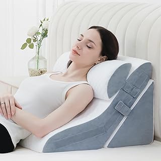 Photo 1 of 3PCS Bed Wedge Pillow for Sleeping, 20-in-1 Adjustable Memory Foam Wedge Pillow for Back Leg Pain Relief, 23" Wide Wedge Pillow for After Surgery, Acid Reflux, Snoring, Back Pain