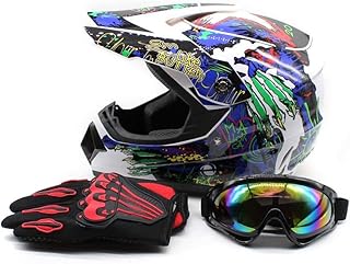 Photo 1 of Youth Kids Offroad Gear Combo Helmet Gloves Goggles DOT Motocross Off-Road Racing ATV Dirt Bike Protector (#2, L)