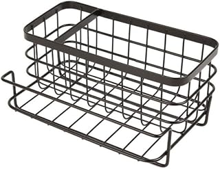 Photo 1 of Sink Drain Basket Kitchen Storage Rack Household Drain Rack Vegetable Rack Cleaning Cloth Storage Rack,Stainless Steel Kitchen Sink Organizer,Drain Basket, Black/Silver,20.5*13.5*10 CM(black)