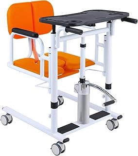 Photo 1 of Hydraulic Patient Lift Transfer Chair for Home,Hydraulic Patient Lift Wheelchair for Home Portable Transfer Nursing Chair Lifter 180° Split Seat Cushion Bathroom Bedside Commode-B