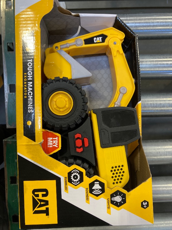 Photo 1 of CAT Construction Toys, Tough Machines Toy Excavator, 10" w/Realistic Lights & Sounds, Rumbling Action, Movable Parts & Sturdy Plastic Construction