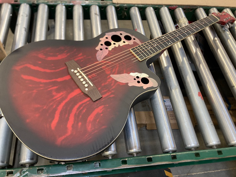 Photo 2 of Home  Acoustic-Electric Guitar Grape Voice Hole Spruce Top Round Back Sunset Red 3-7 Days Delivery
