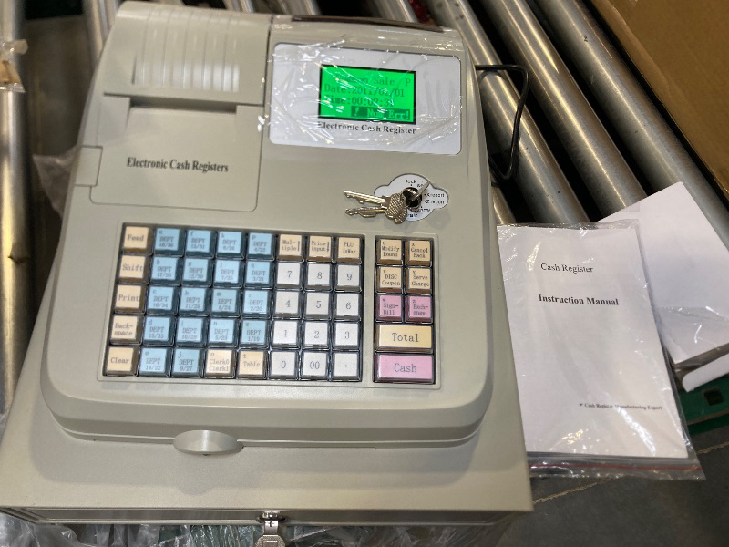 Photo 2 of Electronic Cash Register with Flat Keyboard, 48 Key Commercial Cash Register with Thermal Printer, Suitable for Shopping Centers,cashregister
