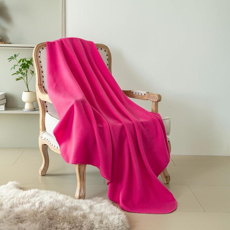 Photo 2 of CAI TENG Fleece Throw Blanket Blankets for Couch Bed 50x60 6 Pack Kids Blanket Throws Polar Fleece Fabric Soft Cozy Travel Blankets Lightweight Small Throws Wedding Gifts Travel Hot Pink
