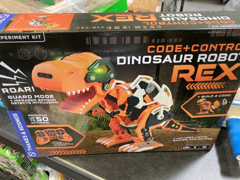 Photo 2 of Thames & Kosmos Code+Control Dinosaur Robot REX Robotics & Engineering STEM Kit | Build & Program a Robotic T. Rex | Includes Sensor, Motor, Lights & Sounds | No App Required | Ages 8+