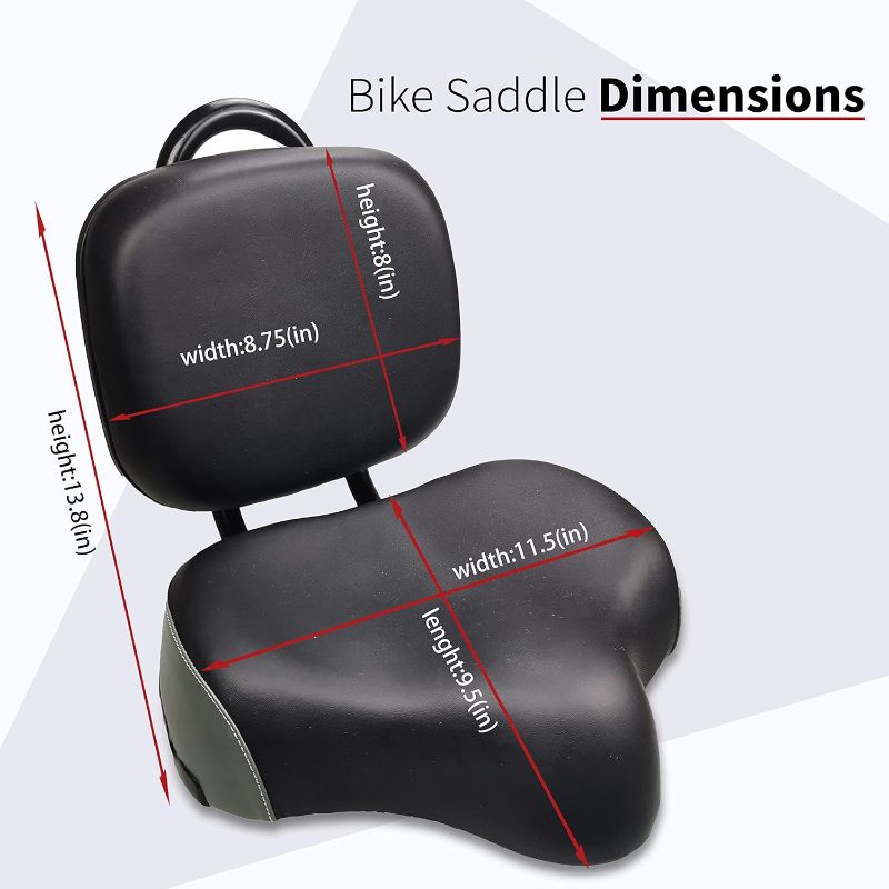 Photo 2 of  Tricycle Seat with Backrest, Extra Wide Tricycle Saddle Seat with Back Support, Comfortable Exercise Tricycle Seat Cushion for Electric Cars, Tricycles, Road Bikes  