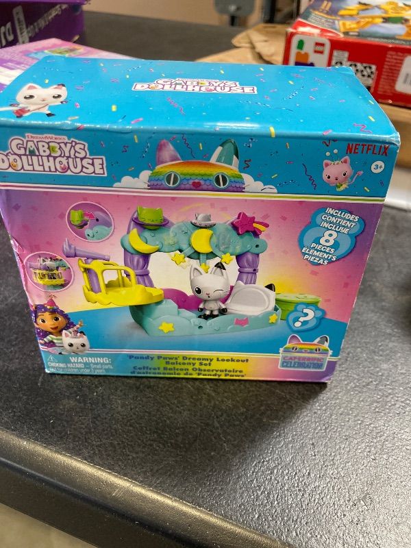 Photo 1 of Gabby's Dollhouse, Pandy Paws Dreamy Balcony Playset, 8-Pieces with Toy Figures, Doll House Accessories & Sensory Play, Kids Toys for Girls & Boys 3+