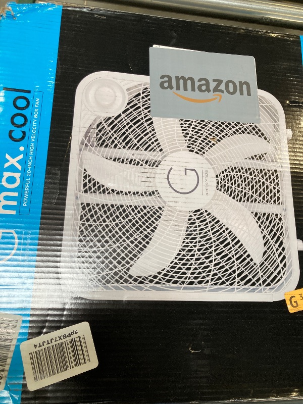Photo 1 of Genesis 20" Box Fan, 3 Settings, Max Cooling Technology, Carry Handle, White (G20BOX-WHT)