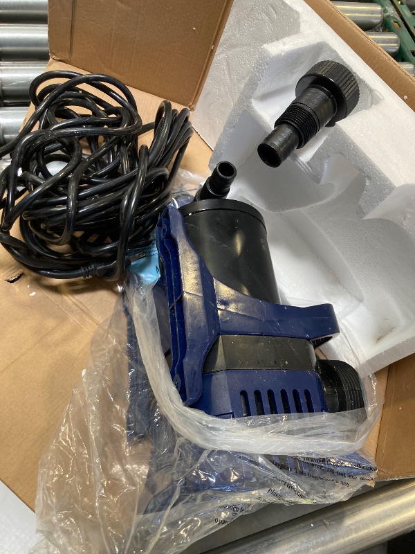 Photo 1 of Alpine Corporation - 5200 GPH Submersible Water Pump with 33 FT Cord & Adapters for Ponds, Fountains, Waterfalls – Energy-Efficient, Quiet Operation, Vertical/Horizontal Use, 426 Watts, 25 FT Lift