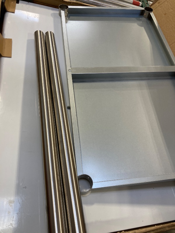 Photo 1 of Stainless Steel Table 24 x 36 Inches Metal Prep Table with Backsplash & Adjustable Undershelf for Commercial Kitchen, Outdoor, Restaurant, Hotel & Garage