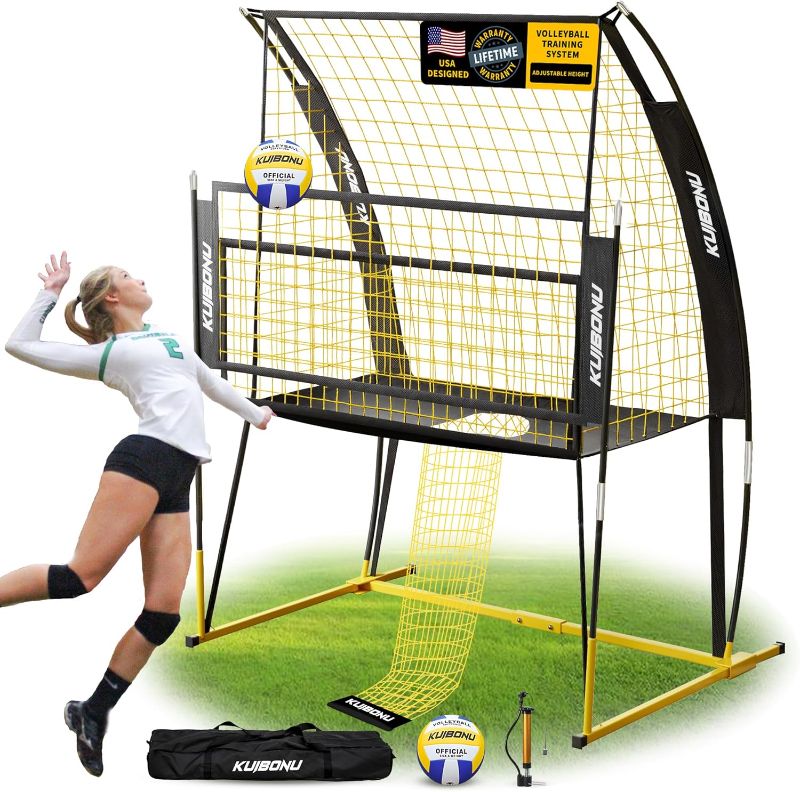 Photo 1 of Volleyball Training Net System - Sturdy, Adjustable, and Portable Volleyball Practice Net | Roller Bag and Volleyball Kits Included | Perfect for Team or Solo Training