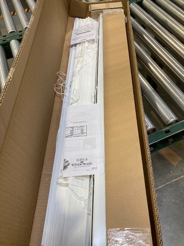 Photo 1 of Lotus & Windoware Cordless, 2 Inch Faux Wood Blind, 34" Wide x 60" Long, Window Blinds, Blinds & Shades, Blinds for Indoor Windows, Embossed, Bright White