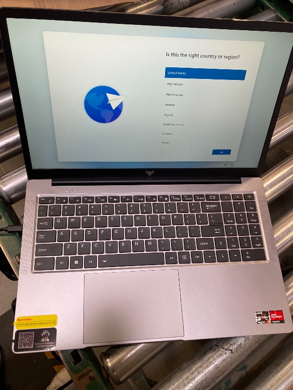 Photo 1 of Gaming Laptop AMD Ryzen 7 5700U 16.1-inch IPS Laptop Computer 16GB DDR4 (2 * 8GB, Dual Channel) 512GB NVMe SSD Windows Laptop Backlit Keyboard WiFi 6 HDMI Type-C USB3.2 BT5.2, Gray