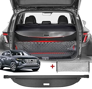 Photo 1 of Cargo Cover for Hyundai Tucson 2024 2025 Accessories 2023 2022,Carbon Fiber Texture Retractable Trunk Cover Organizer Security Shielding Shade Tonneau Cover for Hyundai Tucson Accessories