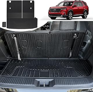 Photo 1 of Trunk Mat with Backrest Mat for 2024 2025 Hyundai Santa Fe Cargo Mat Liner TPE Protector All Weather Back Seat Cover 3rd Row for 2024 2025 Hyundai Sante Fe