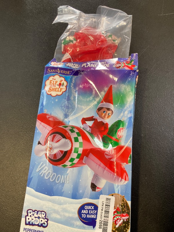 Photo 1 of The Elf on the Shelf Polar Props Peppermint Plane Ride - Official Plane for Your Scout Elves - Includes Inflatable Plane and Cable