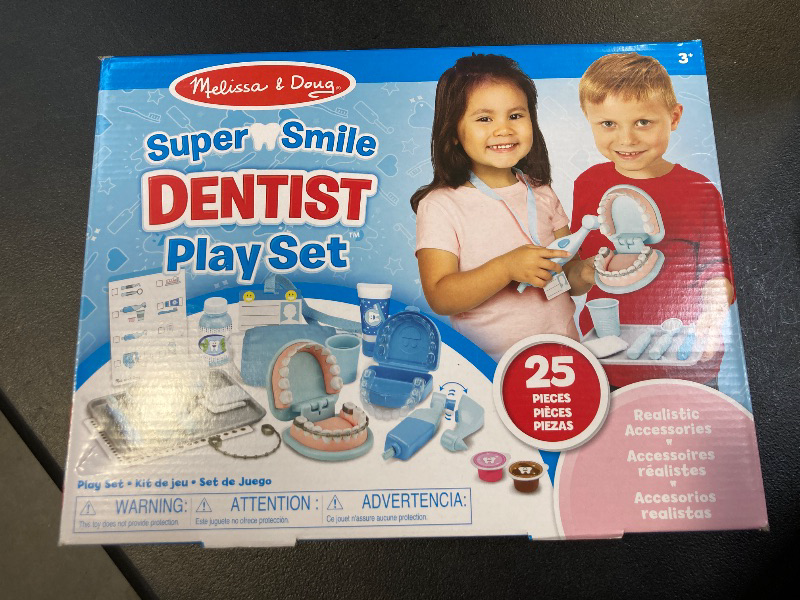 Photo 2 of Melissa & Doug Super Smile Dentist Kit With Pretend Play Set of Teeth And Dental Accessories (25 Toy Pieces) Ages 3+