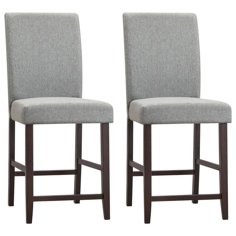 Photo 1 of Set of 2Wooden Vintage Bar Chairs, Counter Stools w/ Upholstered Foam Cushion