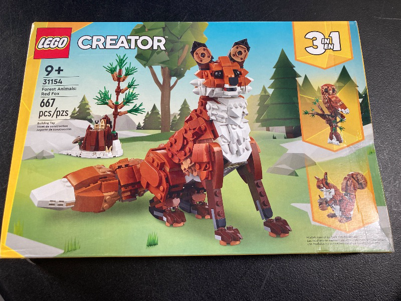 Photo 2 of LEGO Creator 3 in 1 Forest Animals Red Fox Toys - Building Toys for Kids, Boys & Girls, Ages 9+ - Animal Figurine W/ 3 Building Options into Fox, Owl, or Squirrel