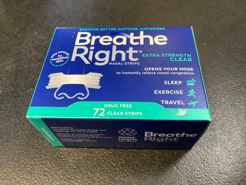 Photo 2 of Breathe Right Nasal Strips, Extra Clear for Sensitive Skin, 72 Clear Strips