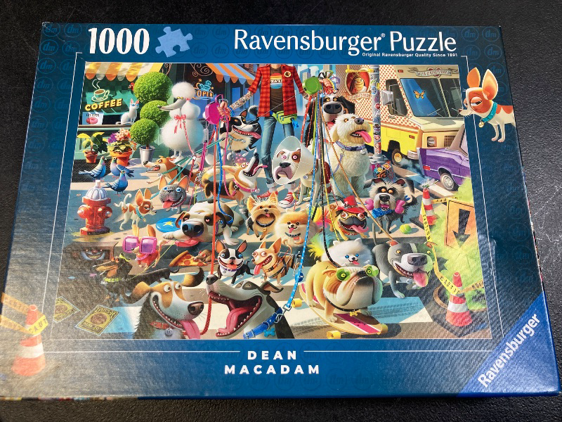 Photo 2 of Ravensburger The Dog Walker Puzzle - 1000 Piece Jigsaw | Handcrafted in Germany | Perfect Interlocking Fit | Featuring Artwork by Dean Macadam