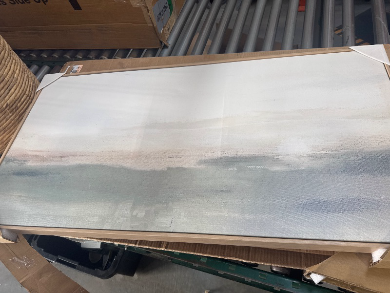 Photo 1 of 47" x 24" Haze Framed Wall Canvas - Threshold™: Modern Abstract Digital Art, Beige Frame
