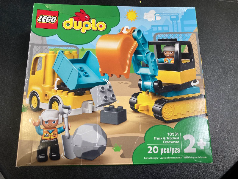 Photo 1 of LEGO DUPLO Town Truck & Tracked Excavator Construction Vehicle 10931 Toy for Toddlers 2-4 Years Old Girls & Boys, Fine Motor Skills Development and Learning Toy