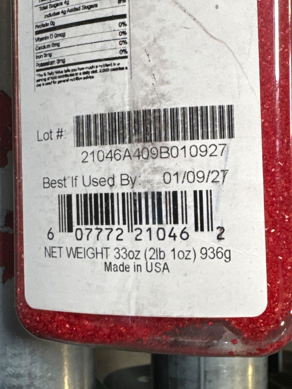 Photo 3 of DecoPac Sanding Sugar | Red Edible Sugar Sprinkles | 33oz | Edible Sanding Sugar in Handheld Container | Made In USA | Sugar Sprinkle Mix For Cakes, Cupcakes, Cookies, Extra Large Pack | 33 Ounce - Red