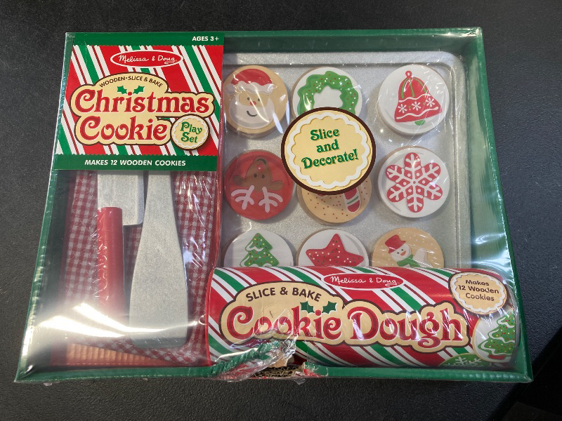 Photo 2 of Melissa & Doug Slice and Bake Wooden Christmas Cookie Play Food Set