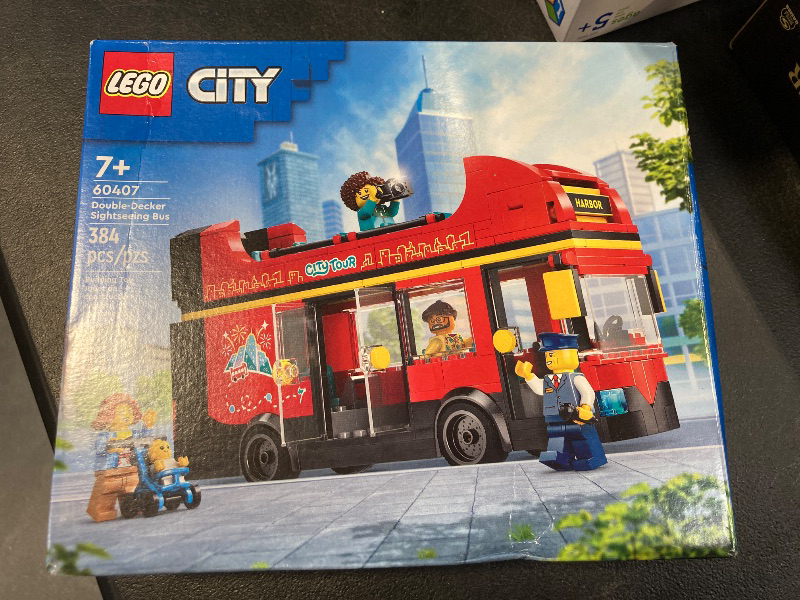 Photo 2 of LEGO City Red Double-Decker Sightseeing Bus Toy Vehicle Set, Birthday Gift for 7 Year Olds, London Bus, for Kids, Double-Decker Bus Toy, 5 Characters Including a Baby and Stroller, 60407