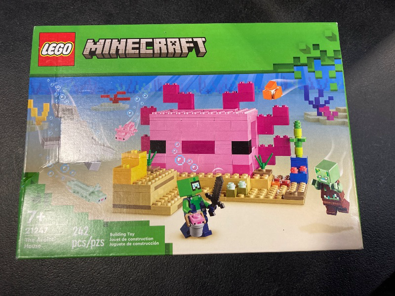 Photo 2 of LEGO Minecraft The Axolotl House 21247 Building Toy Set, Creative Adventures at a Colorful Underwater Base, Includes a Diver Explorer, Dolphin, Drowned and More, Minecraft Toy for 7 Year Old Kids