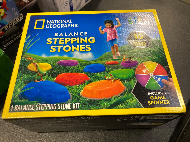 Photo 2 of NATIONAL GEOGRAPHIC Stepping Stones for Kids – Durable Non-Slip Stones Encourage Toddler Balance & Gross Motor Skills, Indoor & Outdoor Toys, Obstacle Course, Gifts for Toddlers (Amazon Exclusive)