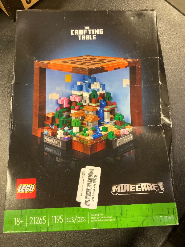 Photo 1 of LEGO Minecraft The Crafting Table, Collectible Video Game Building Set with Minecraft Figures, Mobs and Biomes, 15 Year Anniversary Model, Build and Display Minecraft Gift for Adults, 21265