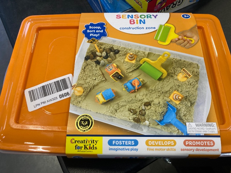 Photo 2 of Creativity for Kids Sensory Bin: Construction Zone Playset - Preschool Learning Activities, Excavator Toys for Boys Ages 3-5