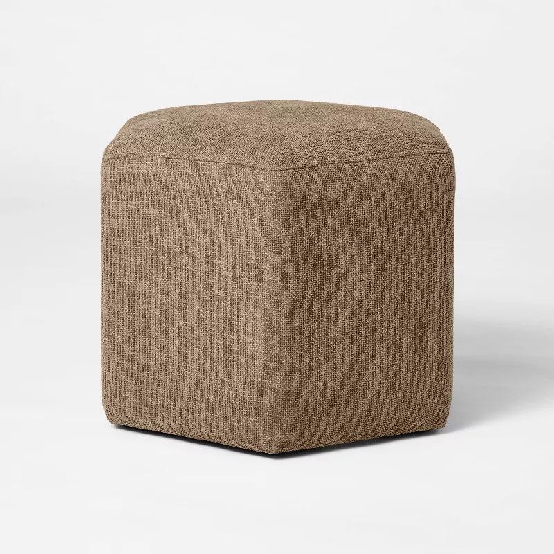 Photo 1 of Hex Upholstered Ottoman Tan - Threshold™ designed with Studio McGee
