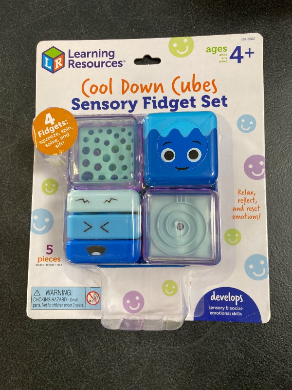 Photo 1 of Learning Resources Cool Down Cubes Sensory Fidget Set,5 Pieces, Ages 3+, Fidgets for Kids, Sensory Toys for Toddlers, Fidgets for Classrooms