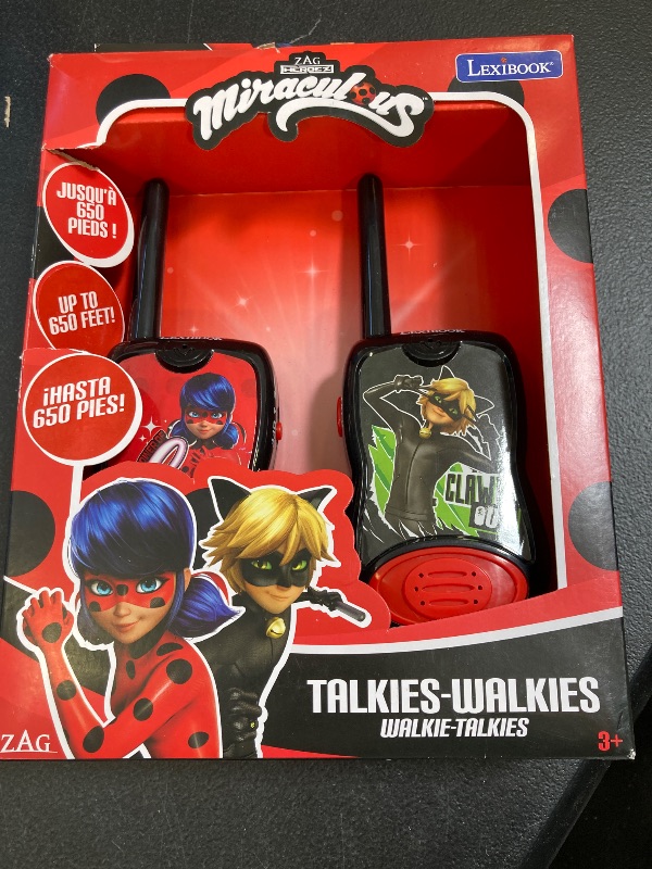 Photo 1 of LEXiBOOK, Miraculous, Walkie Talkies, 200m, Communication Set for Kids, 2 Communication Channels, Belt Clip, Black/Red, TW12MI