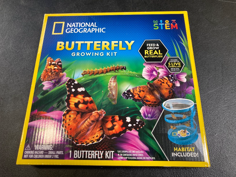 Photo 2 of NATIONAL GEOGRAPHIC Butterfly Growing Kit - Butterfly Habitat Kit with Voucher to Redeem 5 Caterpillars (S&H Not Included), Butterfly Cage, Feeder (Amazon Exclusive)