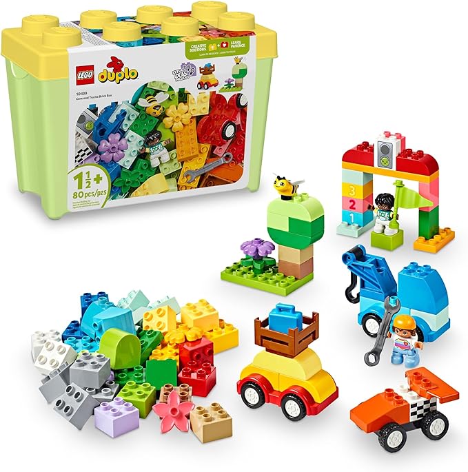 Photo 1 of LEGO DUPLO Classic Cars and Trucks Brick Box Playset, Educational STEM Toy, Preschool Toy Building Set for Toddlers