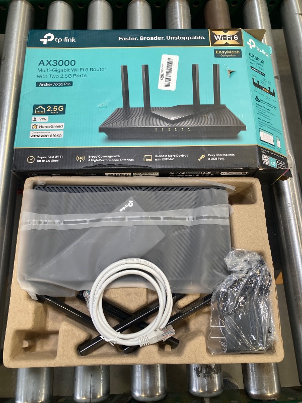 Photo 3 of TP-Link AX3000 WiFi 6 Router (Archer AX55 Pro) - Multi Gigabit Wireless Internet Router, 1 x 2.5 Gbps Port, Dual Band, VPN Router, OFDMA, MU-MIMO, USB Port, WPA3, Compatible with Alexa