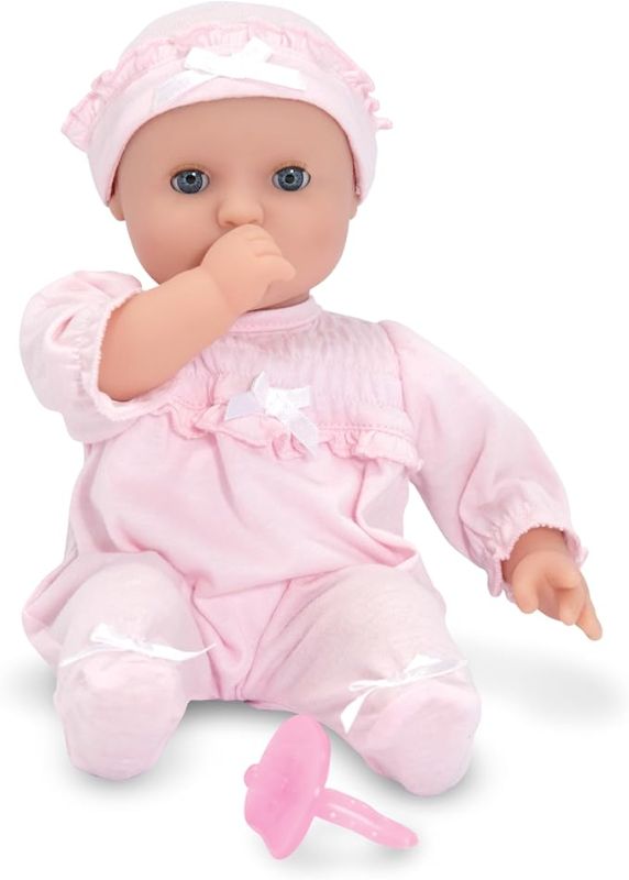 Photo 1 of Melissa & Doug Mine to Love Jenna 12" Soft Body Baby Doll With Romper, Washable Doll Accessories, First Baby Dolls For Toddlers 18 Months And Up