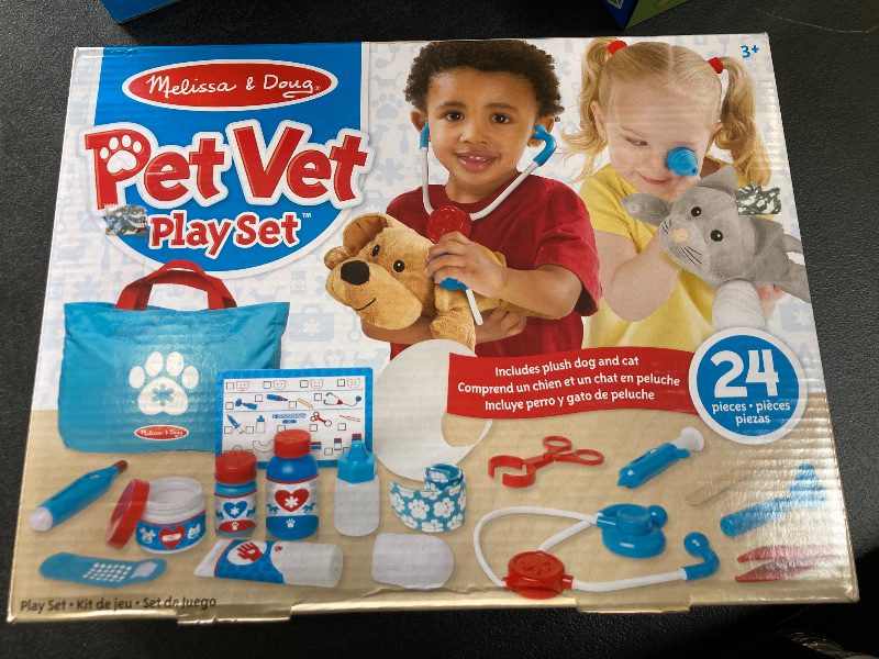 Photo 2 of Melissa & Doug Examine and Treat Pet Vet Play Set (24 pcs) - Kids Veterinary Play Set, Veterinarian Kit For Kids, STEAM Toy, Pretend Play Doctor Set For Kids Ages 3+