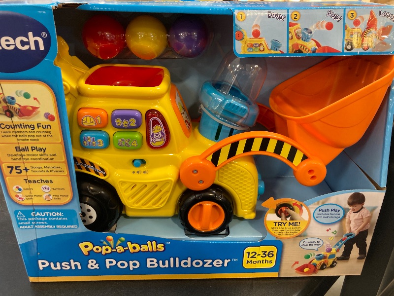 Photo 2 of VTech Pop-a-Balls Push & Pop Bulldozer,Yellow