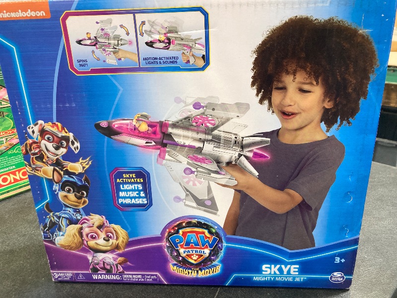 Photo 2 of Paw Patrol: The Mighty Movie, Transforming Rescue Jet with Skye Mighty Pups Action Figure, Lights and Sounds, Kids Toys for Boys & Girls 3+