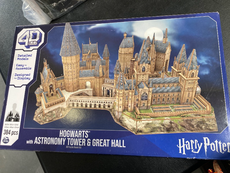 Photo 2 of 4D Build, Harry Potter Deluxe Hogwarts Castle with Astronomy Tower & Great Hall Over 2ft. Wide Model Kit 384 Pcs | 3D Puzzles for Adults & Teens 12+