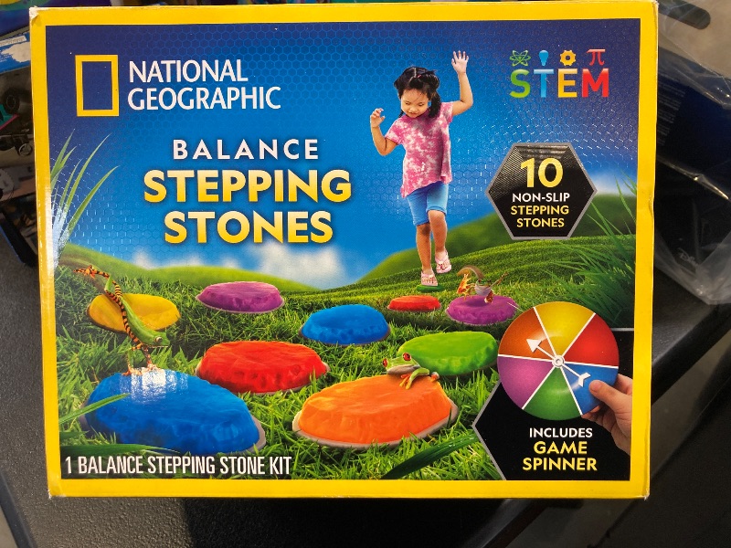 Photo 2 of NATIONAL GEOGRAPHIC Stepping Stones for Kids – Durable Non-Slip Stones Encourage Toddler Balance & Gross Motor Skills, Indoor & Outdoor Toys, Obstacle Course, Gifts for Toddlers (Amazon Exclusive)