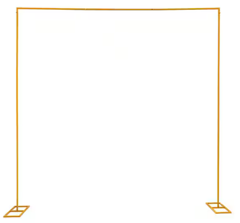 Photo 1 of 118.2 in. x 118.2 in. Yellow Metal Wedding Arch Backdrop Stand with Bases Arbor


