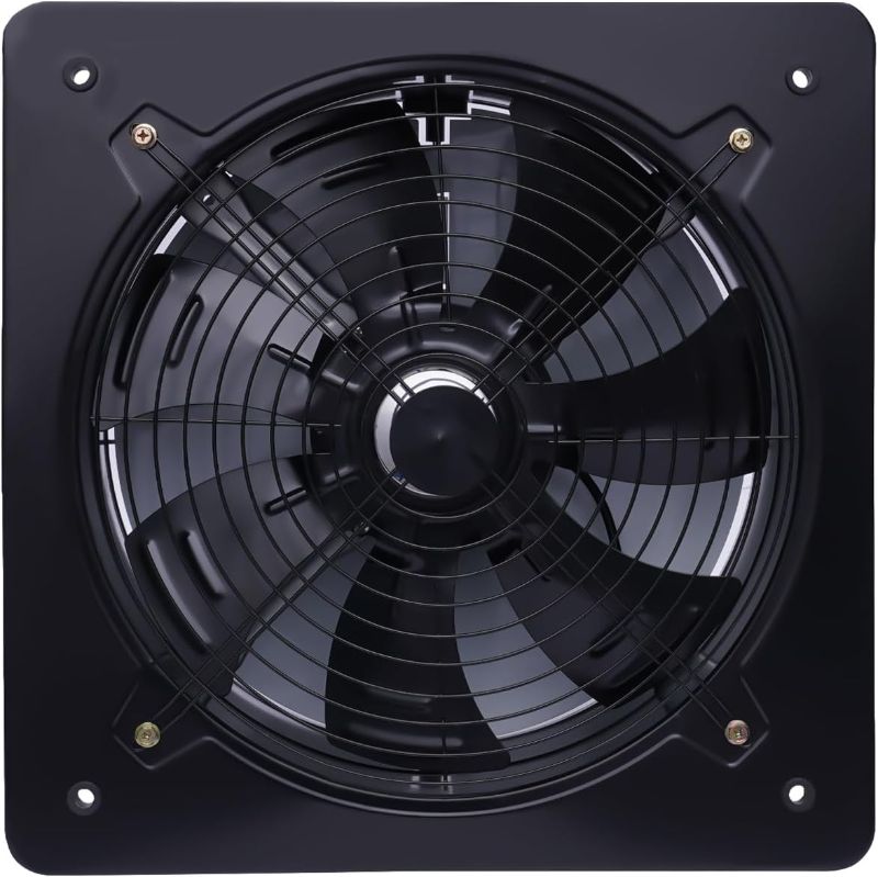 Photo 1 of  16-inch ventilation fan exhaust fan axial flow blower 750W industrial axial flow fan industrial ventilation exhaust fan bathroom kitchen wall-mounted low noise window axial flow black fan 