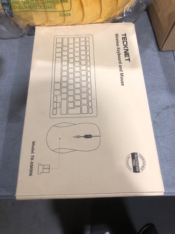 Photo 1 of TECKNET Wireless Keyboard and Mouse Combo, Mini Cordless Computer Keyboard and Mouse Set 2.4GHz, Silent Adjustable 1600 DPI, Quiet Click, Lag-Free for Computer, Laptop, PC, Windows, Mac, Chrome OS