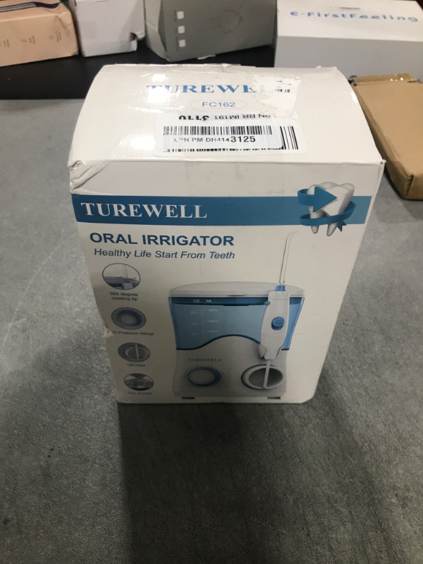 Photo 2 of TUREWELL Water Dental Flosser for Teeth/Braces, Water Teeth Cleaner 8 Jet Tips and 10 Pressure Levels, 600ML Large Water Tank Oral Irrigator for Family(White)